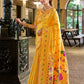 Rajwada Yellow Silk Woven Paithani Saree For Women