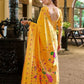 Rajwada Yellow Silk Woven Paithani Saree For Women
