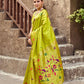 Rajwada Lime Green Silk Woven Paithani Saree For Women