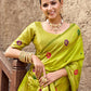 Rajwada Lime Green Silk Woven Paithani Saree For Women