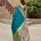 Rajwada Teal Blue Silk Woven Paithani Saree For Women