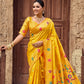 Rajwada Yellow Silk Woven Paithani Saree For Women