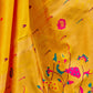Rajwada Yellow Silk Woven Paithani Saree For Women