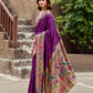 Rajwada Purple Silk Woven Paithani Saree For Women