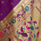 Rajwada Purple Silk Woven Paithani Saree For Women