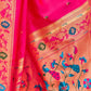 Rajwada Magenta Silk Woven Paithani Saree For Women