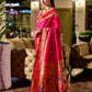 Rajwada Magenta Silk Woven Paithani Saree For Women