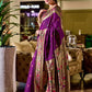 Rajwada Purple Silk Woven Paithani Saree For Women