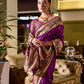 Rajwada Purple Silk Woven Paithani Saree For Women