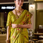 Rajwada Lime Green Silk Woven Paithani Saree For Women