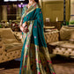 Rajwada Teal Blue Silk Woven Paithani Saree For Women