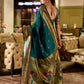 Rajwada Teal Blue Silk Woven Paithani Saree For Women