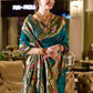 Rajwada Teal Blue Silk Woven Paithani Saree For Women