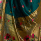Rajwada Teal Blue Silk Woven Paithani Saree For Women