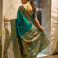 Rajwada Sea Green Silk Woven Paithani Saree For Women