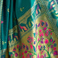 Rajwada Teal Green Silk Woven Paithani Saree For Women