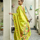 Rajwada Lime Green Silk Woven Paithani Saree For Women