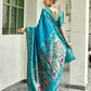 Rajwada Aqua Blue Silk Woven Paithani Saree For Women