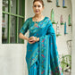 Rajwada Aqua Blue Silk Woven Paithani Saree For Women