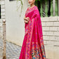Rajwada Magenta Silk Woven Paithani Saree For Women