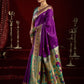 Rajwada Purple Silk Woven Paithani Saree For Women