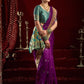 Rajwada Purple Silk Woven Paithani Saree For Women