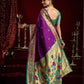 Rajwada Purple Silk Woven Paithani Saree For Women