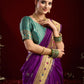 Rajwada Purple Silk Woven Paithani Saree For Women