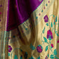 Rajwada Purple Silk Woven Paithani Saree For Women