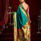 Rajwada Sea Green Silk Woven Paithani Saree For Women