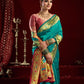 Rajwada Sea Green Silk Woven Paithani Saree For Women