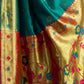 Rajwada Sea Green Silk Woven Paithani Saree For Women