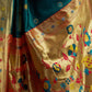 Rajwada Teal Silk Woven Paithani Saree For Women