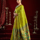 Rajwada Lime Green Silk Woven Paithani Saree For Women