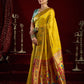 Rajwada Yellow Silk Woven Paithani Saree For Women