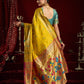 Rajwada Yellow Silk Woven Paithani Saree For Women