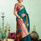 Rajwada Teal Silk Woven Paithani Saree For Women