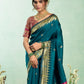 Rajwada Teal Silk Woven Paithani Saree For Women