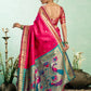 Rajwada Magenta Silk Woven Paithani Saree For Women