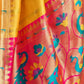 Rajwada Yellow Silk Woven Paithani Saree For Women