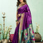 Rajwada Purple Silk Woven Paithani Saree For Women