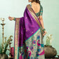 Rajwada Purple Silk Woven Paithani Saree For Women