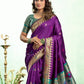 Rajwada Purple Silk Woven Paithani Saree For Women