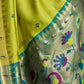 Rajwada Parrote Green Silk Woven Paithani Saree For Women