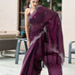 Rajwada Wine Chiffon Embellished Saree For Women