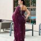 Rajwada Wine Chiffon Embellished Saree For Women