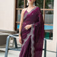 Rajwada Wine Chiffon Embellished Saree For Women