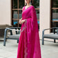 Rajwada Magenta Chiffon Embellished Saree For Women