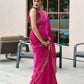 Rajwada Magenta Chiffon Embellished Saree For Women