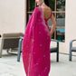 Rajwada Magenta Chiffon Embellished Saree For Women